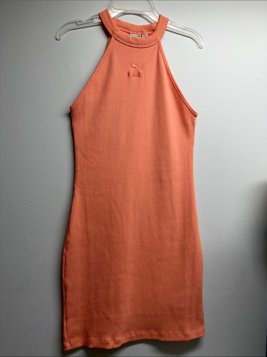 Puma Dresses & Skirts - New!- Puma Coral Orange Ribbed Halter Mini Dress